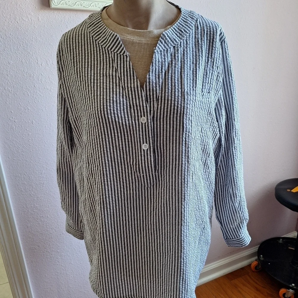 Striped Button-Up Shirt - Picture 13 of 16